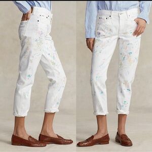 Polo ralph lauren paint splatter avery boyfriend jeans size 29 NWT